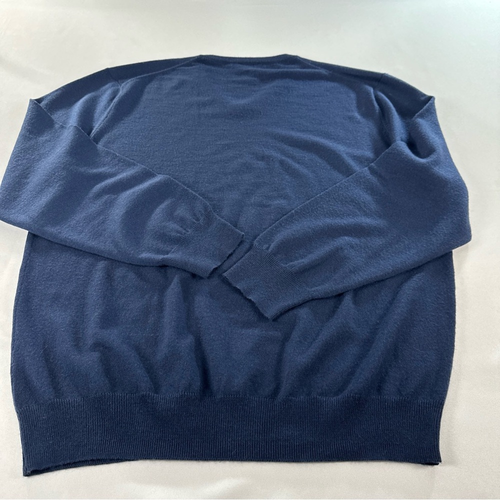 Jos A Bank Sweater Mens XXL Blue 100% Merino Wool V Neck Travelers Collection - Picture 5 of 8